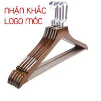 Móc Gỗ Nâu Vai Đệm Thanh Ngang 45cm (Bộ 10 móc)