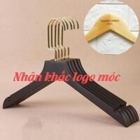 Móc Gỗ Treo Quần Áo Đen Trơn 44.5cm (10 móc)