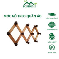Móc gỗ treo quần áo, giá treo áo khoác nón giá treo mũ bằng gỗ gắn tường KHÔNG CẦN KHOAN