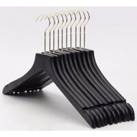 Móc gỗ treo quần áo gỗ đen đầu gỗ vuông 44cm ( bộ 10 móc )