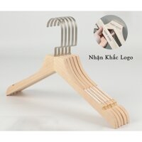 Móc gỗ treo quần áo gỗ mộc không sơn 44.5cm (bộ 10 móc)
