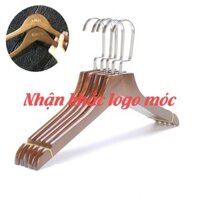 Móc Gỗ Treo Quần Áo Gỗ Nâu Trơn Cao Cấp 44cm ( Bộ 10 Móc)