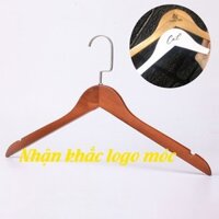 Móc gỗ treo quần áo KTN nâu 44.5cm đầu móc dẹp (bộ 10 móc)