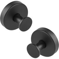 Móc hút cho vòi hoa sen, Móc khăn cho phòng tắm, 2 gói màu đen mờ