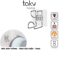 Móc Inox Treo Thau, Treo Chậu Dán Tường Nhà Tắm , Treo Đồ Đa Năng, Không Khoan Đục, Tiện Dụng Gia Đinh. TakyHome 2013