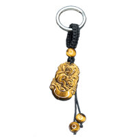 Móc khóa 12 Con Giáp đá Mắt hổ Vàng tự nhiên - Tuổi Thân  MKTIGYTHAN09 VietGemstones