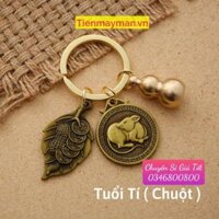 Móc Khóa 12 Con Giáp ĐỒNG THAU , treo khóa ô tô , xe máy , túi xách .... hút tài lộc may mắn ... - MÓC KHÓA ĐỒNG CHUỘT