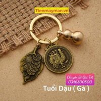 Móc Khóa 12 Con Giáp ĐỒNG THAU , treo khóa ô tô , xe máy , túi xách .... hút tài lộc may mắn ... - MÓC KHÓA ĐỒNG GÀ