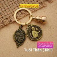 Móc Khóa 12 Con Giáp ĐỒNG THAU , treo khóa ô tô , xe máy , túi xách .... hút tài lộc may mắn ... - MÓC KHÓA ĐỒNG KHỈ