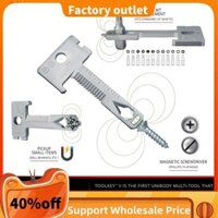 Móc khóa 17 + Chức năng Multitool Dual Flathead Tuốc nơ vít bằng thép không gỉ Bạc tự nhiên