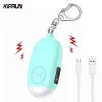 Móc khóa báo động KIPRUN, Móc khóa an ninh khẩn cấp có thể sạc lại 130dB, chống nước có đèn Led cho trẻ em Phụ nữ Bé gái Người cao tuổi, Trợ giúp an toàn trong trường hợp nguy hiểm