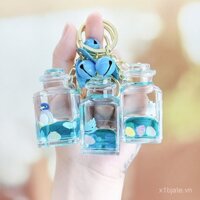 Móc khóa búp bê đại dương hình trái tim dầu trôi dạt thời trang, dễ thương và sáng tạo, móc khóa ba lô