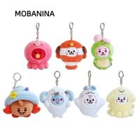 Móc khóa búp bê sang trọng MOBANINA, Cooky Tata Rj Ocean Friends Series Anime Mặt dây chuyền Móc khóa, Phim hoạt hình 10CM Kpop Mini Túi búp bê sang trọng Mặt dây chuyền Trang trí Quà tặng sinh nhật