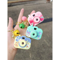 Móc khóa camera chiếu hoạt hình dễ thương với chuông, đồ chơi học sinh Cinnamoroll Kuromi, quà tặng túi xách