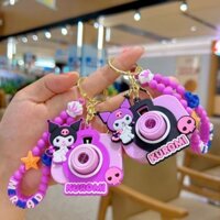 Móc khóa camera chiếu hoạt hình Kuromi, mặt dây chuyền, túi xe, vòng chìa khóa, đồ chơi tinh tế, quà tặng nhỏ