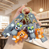 Móc khóa cao su họa tiết Tom và Jerry, móc khóa đẹp, quà tặng hoạt hình dễ thương
