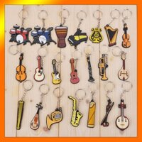 Móc Khóa Cao Su PVC Mềm Hình Đàn Guitar / Violin