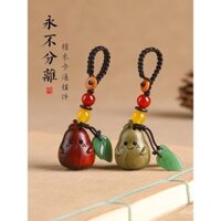 Móc khóa cặp đôi không bao giờ tách rời bằng gỗ mun, mặt dây chuyền dễ thương, dây điện thoại tinh tế, trang trí treo