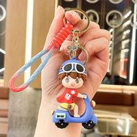 Móc Khóa Cặp Đôi Lái Xe Dây Treo Key Chain Đeo Ba lô Cặp Táp Túi Xách Hàng Chính Hãng - Boy Xe xanh