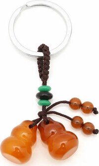 Móc Khóa Cặp Hồ Lô Đá Mã Não - Cam