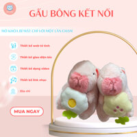 Móc khoá Capybara ôm trái cây, Móc khoá gấu bông gắn chip thiết kế nội dung theo yêu cầu