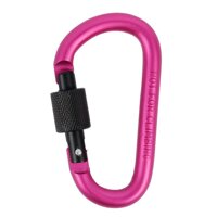 Móc khóa Carabiner hình chữ D bằng hợp kim nhôm, móc khóa du lịch đa năng nhiều màu sắc. - Hồng