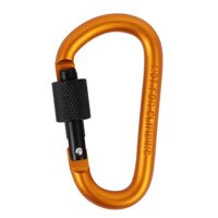 Móc khóa Carabiner hình chữ D bằng hợp kim nhôm, móc khóa du lịch đa năng nhiều màu sắc. - Cam