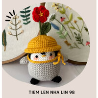Móc khóa chim cánh cụt dịu dàng cài bông (order 7 ngày thui)