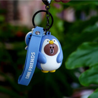 Móc khóa chim cánh cụt, móc khóa gấu Brown, móc khóa Line Friends