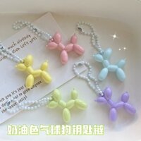 Móc khóa chó bóng bay màu kem nhẹ nhàng