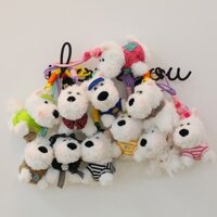 Móc khóa chó con nhồi bông dễ thương Phụ kiện thời trang Kẹp ba lô Túi xách