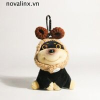 Móc khóa chó con NOVALINX, Mặt dây chuyền chó con nơ hoạt hình, Đồ trang trí vui nhộn thời trang Búp bê sang trọng dễ thương Quà tặng cô gái