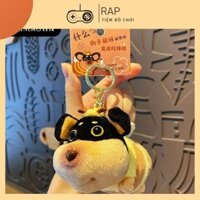 Móc khóa Chó Đen Ong Đốt Chất liệu Bông Mịn Dùng Treo Móc Khóa, Balo, Túi Xách, Quà Tặng - RÁP