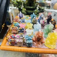 Móc khóa chó thạch anh