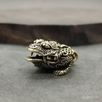 Móc khóa chuông ếch vàng ba chân bằng đồng nguyên chất, mặt dây chuyền ếch, chuông tài lộc, hàng bán buôn nhỏ tại khu du lịch