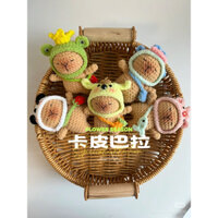 Móc khoá chuột capypara cosplay mũ động vật/chuột len handmade treo túi siêu cute