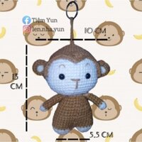 móc khóa con khỉ được làm bằng len