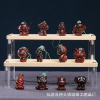 Móc khóa cung hoàng đạo khắc gỗ hồng cho nam và nữ, dây chuyền điện thoại sáng tạo, phụ kiện túi hoạt hình bán buôn