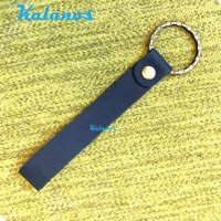 Móc khóa da bò cao cấp đơn giản &amp; sang trọng màu đen Kalanos KMKN110-Den, Móc khóa da bò xịn thanh lịch thời trang