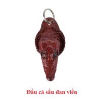 Móc khóa da cá sấu màu nâu đỏ HJ8215-21-24-87 - Nâu đỏ - Đầu cá sấu