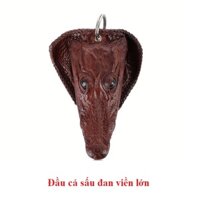 Móc khóa da cá sấu màu nâu đỏ HJ8215-21-24-87 - Nâu đỏ - Đầu cá sấu cỡ lớn