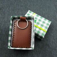 Móc khóa da handmade hình chữ nhật khắc theo yêu cầu PK03