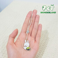 Móc khóa đá năng lượng đính charm thỏ Pet Wonderland độc đáo, dễ thương làm quà tặng, cầu may mắn