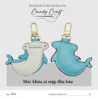 Móc khóa da thật - Charm bé cá mập đầu búa - Móc khóa hình thú - Candy Craft - HÀNG NHẬN ĐẶT NHẬN SAU KHOẢNG 7 NGÀY
