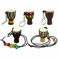 Móc Khóa Dây Chuyền Mô Hình Trống Djembe Gỗ 3D