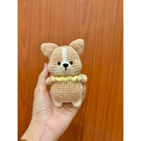 Móc khoá, decor chó shiba thú len handmade - len nhung gấu