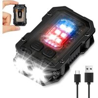 Móc Khóa Đèn Pin led mini Đế Nam Châm Bỏ Túi Màu Đỏ Và Xanh Dương Chống Thấm Nước