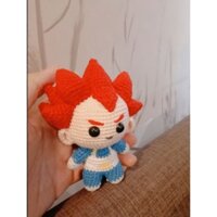 Móc khóa doll anime - Doll Vegeta Super Saiyan God len 15cm - Hàng thiết kế độc quyền Po Store