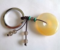 Móc khóa đồng tiền mã não lớn FS6093