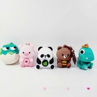 Móc Khóa Động Vật Con Thú Bóp Mắt Lồi Dễ Thương